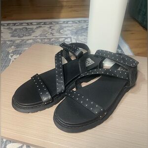 Dolce Vita silver studded black sandals NWOT